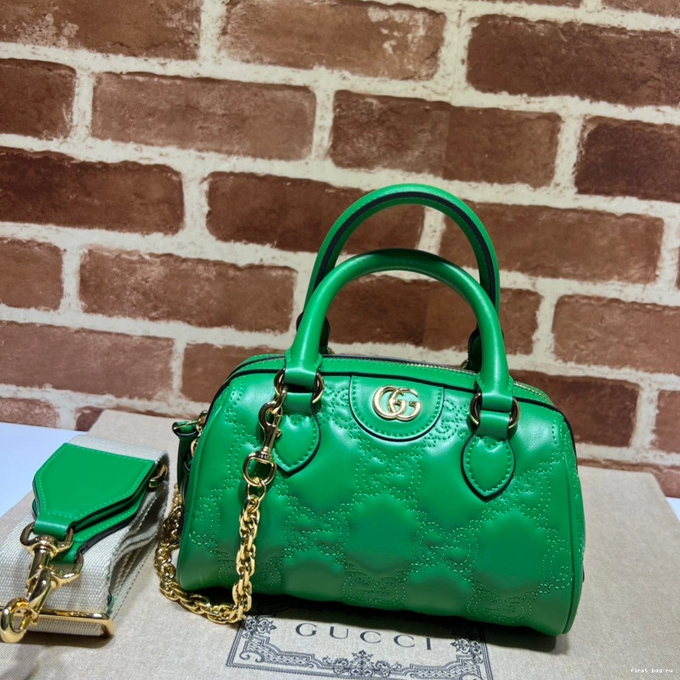Firstbag ru top leather matelassé GG handle bag GUCCI 0814
